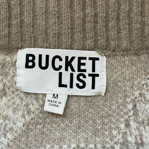Bucket List Taupe Star Sweater Knit Bodycon Mini Skirt Size Medium - Picture 3 of 7